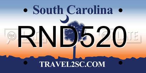 RND520 South Carolina License Plate