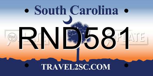 RND581 South Carolina License Plate