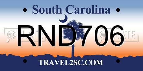 RND706 South Carolina License Plate