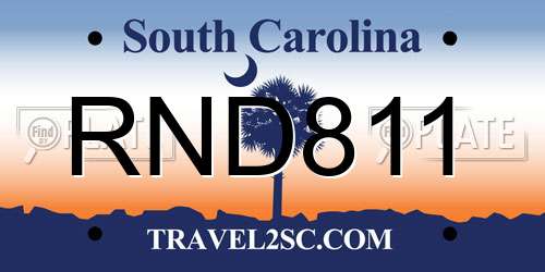 RND811 South Carolina License Plate