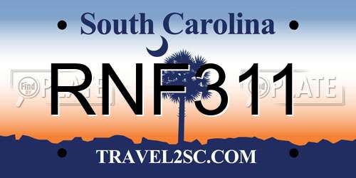 RNF311 South Carolina License Plate