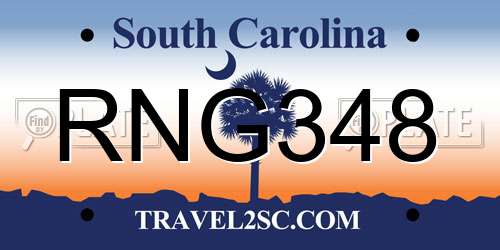 RNG348 South Carolina License Plate