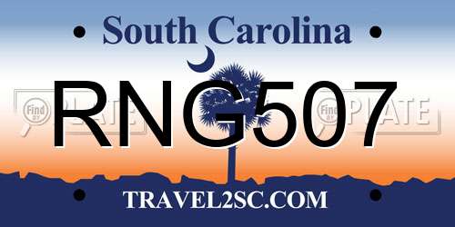 RNG507 South Carolina License Plate