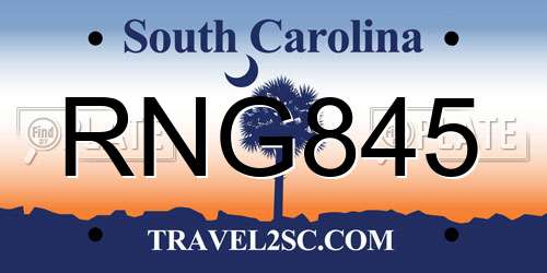 RNG845 South Carolina License Plate