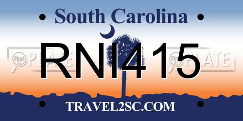 RNI415 South Carolina License Plate