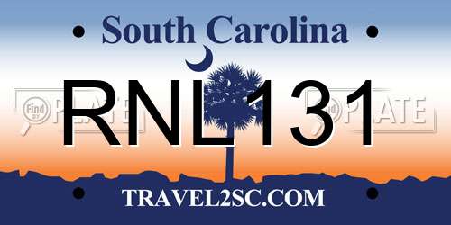 RNL131 South Carolina License Plate