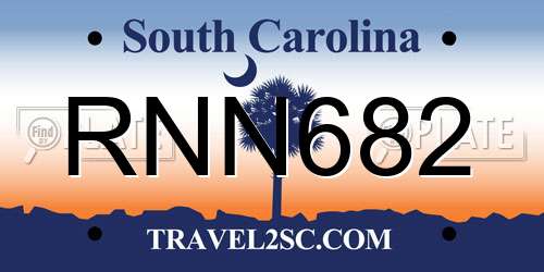 RNN682 South Carolina License Plate
