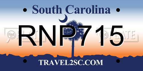 RNP715 South Carolina License Plate