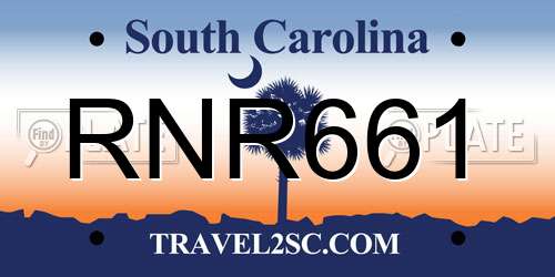 RNR661 South Carolina License Plate