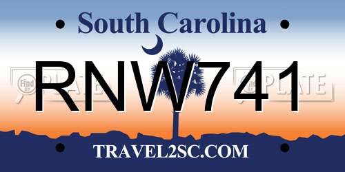 RNW741 South Carolina License Plate