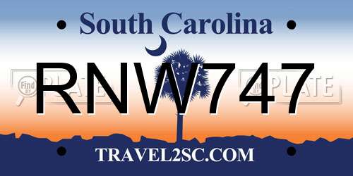 RNW747 South Carolina License Plate