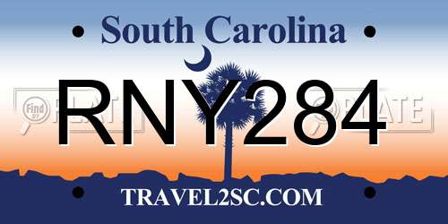 RNY284 South Carolina License Plate