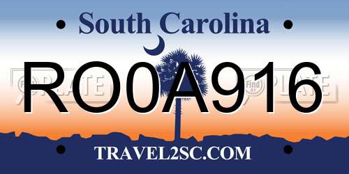 RO0A916 South Carolina License Plate