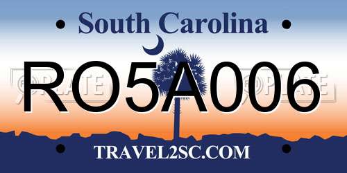 RO5A006 South Carolina License Plate