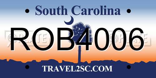 ROB4006 South Carolina License Plate
