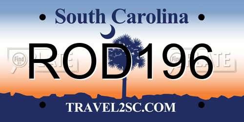 ROD196 South Carolina License Plate