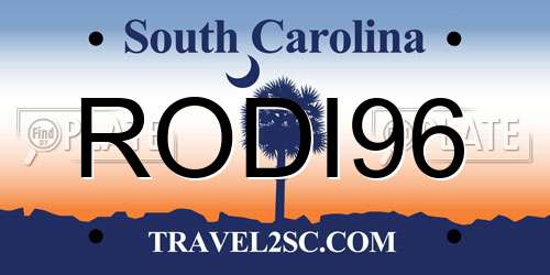 RODI96 South Carolina License Plate