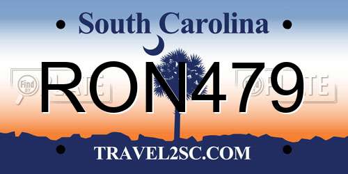 RON479 South Carolina License Plate