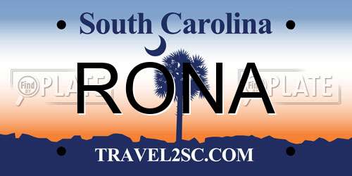 RONA South Carolina License Plate