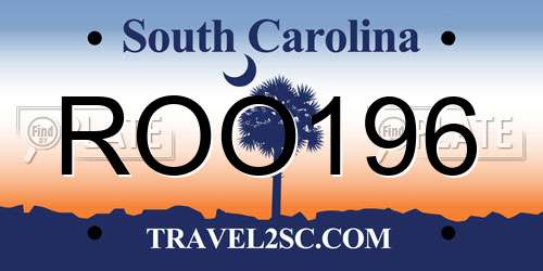 ROO196 South Carolina License Plate