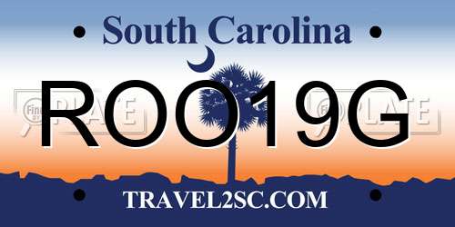 ROO19G South Carolina License Plate