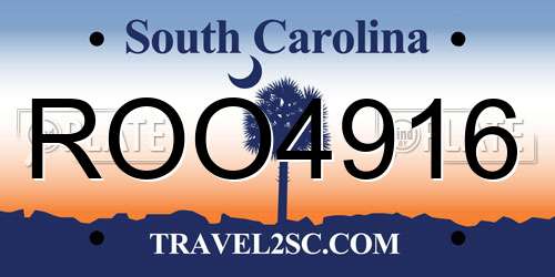 ROO4916 South Carolina License Plate