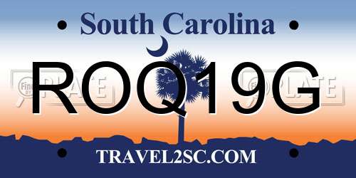 ROQ19G South Carolina License Plate