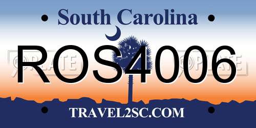 ROS4006 South Carolina License Plate