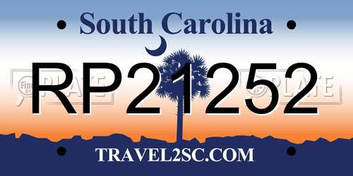 RP21252 South Carolina License Plate