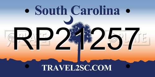 RP21257 South Carolina License Plate