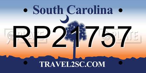 RP21757 South Carolina License Plate