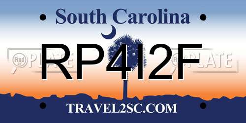 RP4I2F South Carolina License Plate