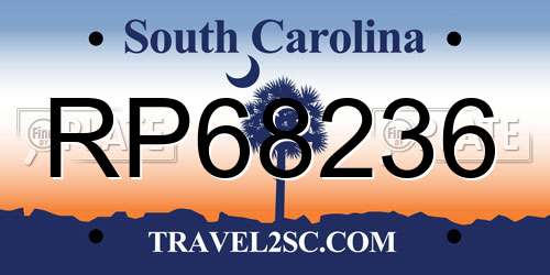 RP68236 South Carolina License Plate