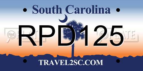 RPD125 South Carolina License Plate