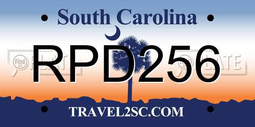 RPD256 South Carolina License Plate