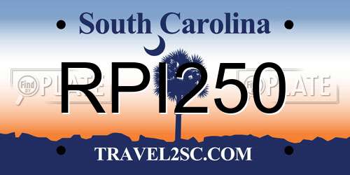 RPI250 South Carolina License Plate