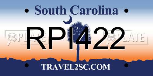 RPI422 South Carolina License Plate