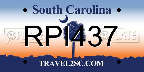 RPI437 South Carolina License Plate