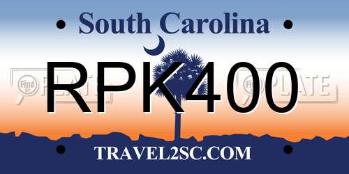 RPK400 South Carolina License Plate
