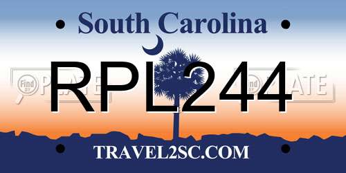 RPL244 South Carolina License Plate
