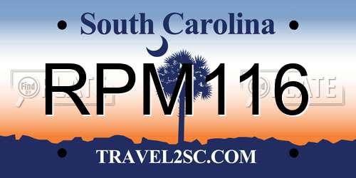 RPM116 South Carolina License Plate