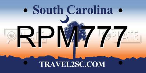RPM777 South Carolina License Plate
