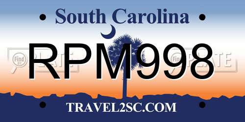RPM998 South Carolina License Plate