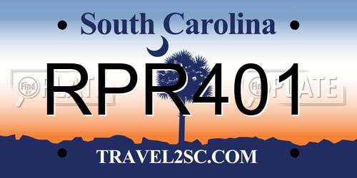 RPR401 South Carolina License Plate