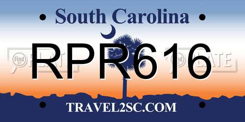 RPR616 South Carolina License Plate