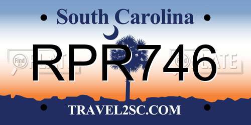 RPR746 South Carolina License Plate
