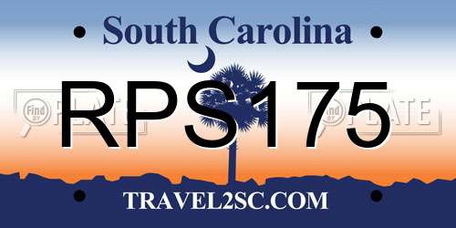RPS175 South Carolina License Plate