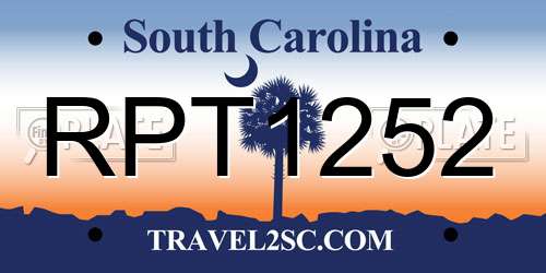 RPT1252 South Carolina License Plate