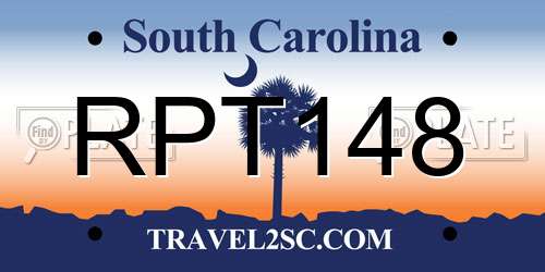 RPT148 South Carolina License Plate