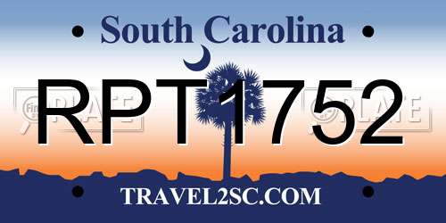 RPT1752 South Carolina License Plate
